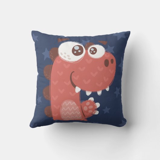 Coussin Dinosaure Cartoon Bleu Rouge Boy Nursery Décor (Verso)