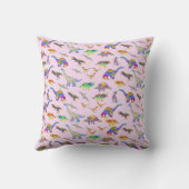 Coussin Dinosaure coloré Nom personnalisé (Verso)