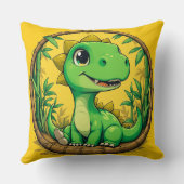 Coussin Dinosaure de dessin animé coloré (Verso)