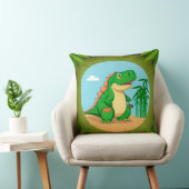 Coussin Dinosaure de dessin animé dans une scène tropicale (Chaise)