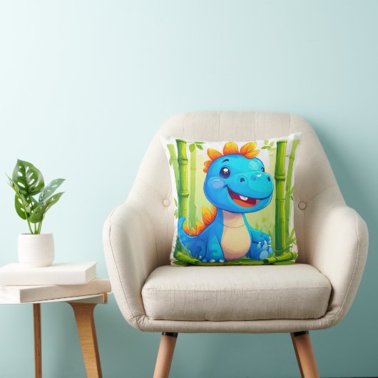 Coussin Dinosaure de dessin en forêt de Bambou (Chaise)