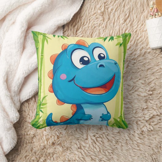 Coussin Dinosaure de dessin en forêt de Bambou (Couverture)