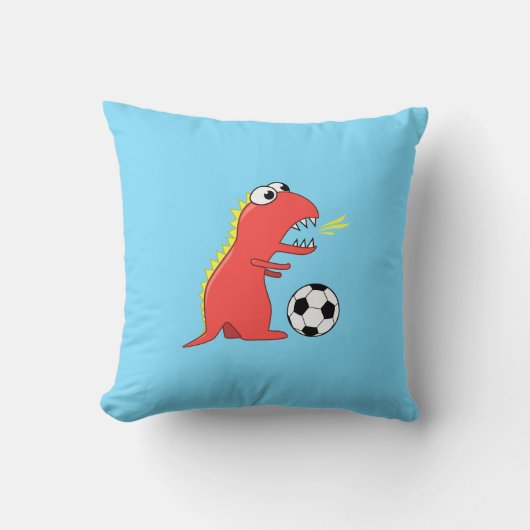 Coussin Dinosaure drôle de bande dessinée jouant des (Recto)
