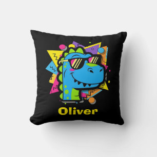 Coussin Dinosaure funky des années 90 avec lunettes de sol
