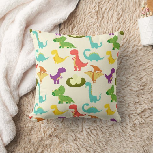 Coussin Dinosaure mignon coloré (Couverture)