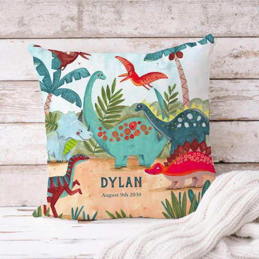 Coussin Dinosaure mignon enfants de la jungle préhistoriqu