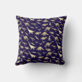 Coussin Dinosaure Mignon Nom Personnalisé Bleu (Verso)