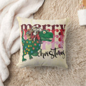 Coussin Dinosaure Noël Père Noël Jeu d'oreiller (Couverture)