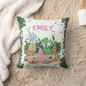 Coussin Dinosaure rustique vert Nom (Couverture)