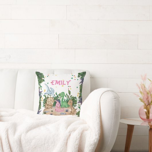 Coussin Dinosaure rustique vert Nom (Canapé)