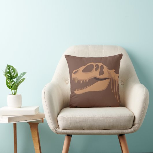 Coussin Dinosaure T-rex Skeleton Fossil Salle Brown pour e (Chaise)