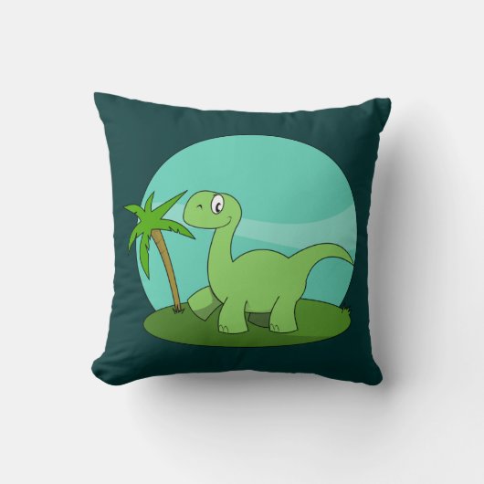 Coussin Dinosaure vert mignon (Recto)