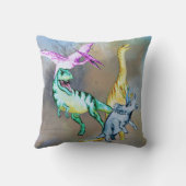 Coussin Dinosaures à l'aquarelle pour enfants (Verso)