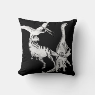 Coussin Dinosaures à l'aquarelle pour enfants