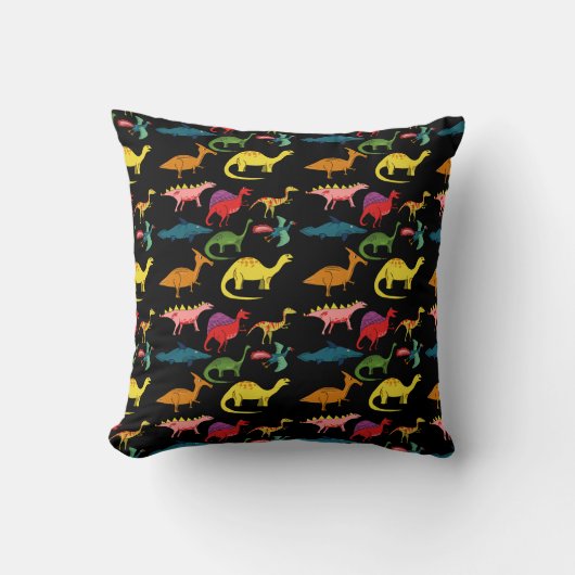 Coussin Dinosaures colorés (Recto)