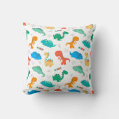 Coussin Dinosaures colorés mignons Motif illustré (Recto)