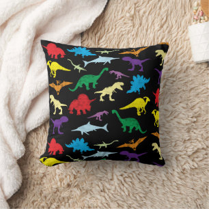 Coussin Dinosaures Colorés Motif Aquarelle Enfants