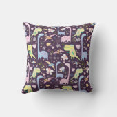 Coussin Dinosaures de dessin mignon Nom du Motif Purple (Verso)