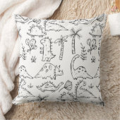 Coussin Dinosaures Illustrations Motif noir et blanc (Couverture)