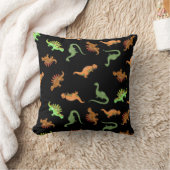 Coussin Dinosaures mignons sur fond noir (Couverture)