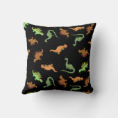 Coussin Dinosaures mignons sur fond noir (Verso)