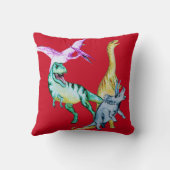 Coussin Dinosaures pour enfants à l'aquarelle (Verso)