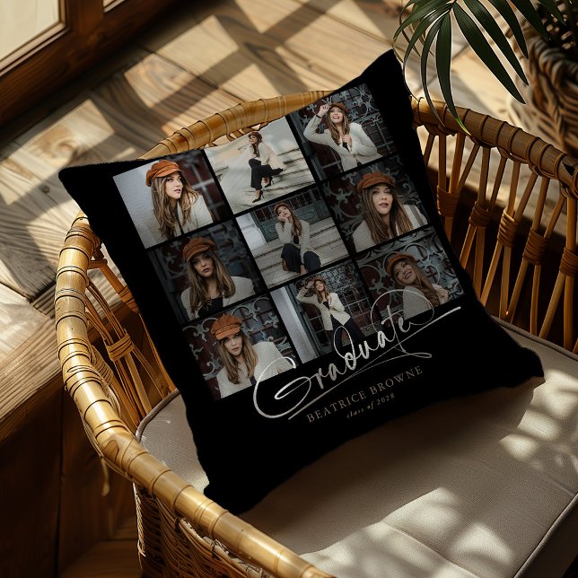 Coussin Diplômé de script 9 grille de photos Cadeau de fin (Créateur téléchargé)