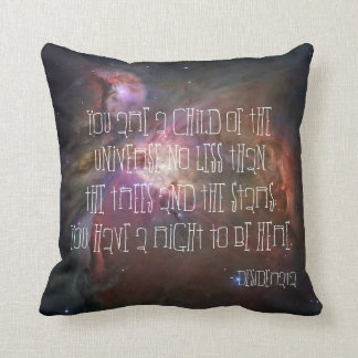 Coussin Dire inspiré de nébuleuse de citation de poème de
