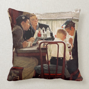Coussin Dire la grâce par Norman Rockwell