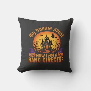 Coussin Directeur de groupe de Halloween Balai de sorcière
