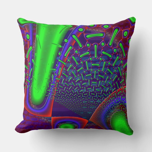 Coussin Disco Tech Verre Dichroïque Fractal (Recto)