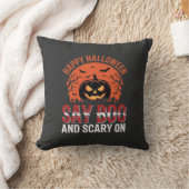 Coussin Disons Boo Citrouille de Halloween Design_1 (Couverture)