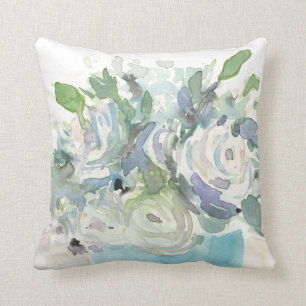 Coussin Disposition de ressort - bouquet d'aquarelle