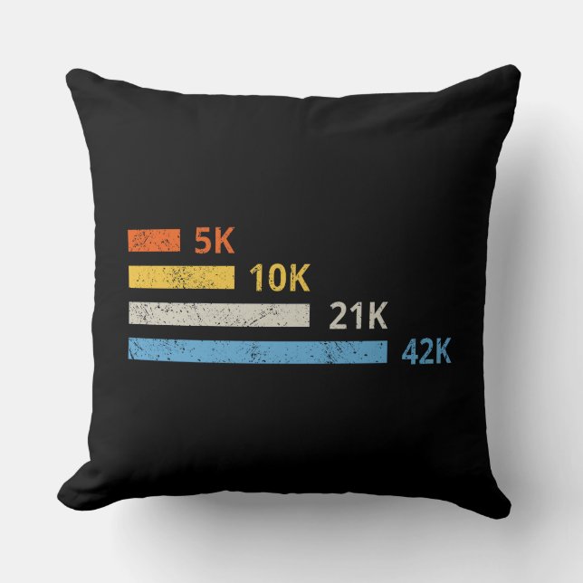 Coussin Distances de course II - 5K 10K 21K 42K Marathoner (Recto)
