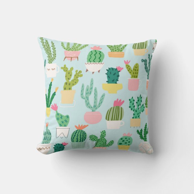 Coussin Diversité des cactus, vintage arrière - plan sans  (Recto)