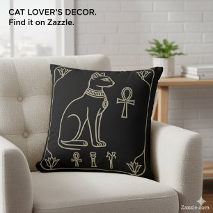 Coussin Divine Bastet Golden Egyptian God Art