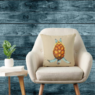 Coussin Diving Sea Turtle on Light Tan