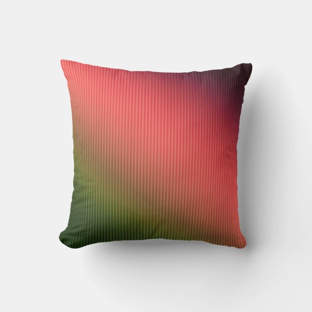 Coussin Divisé, rouge, vert, dégradé (Recto)