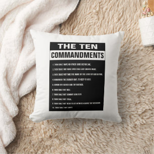 Coussin Dix Commandements Bible Verse Chrétien Religieux