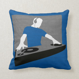 Coussin DJ bleu et gris