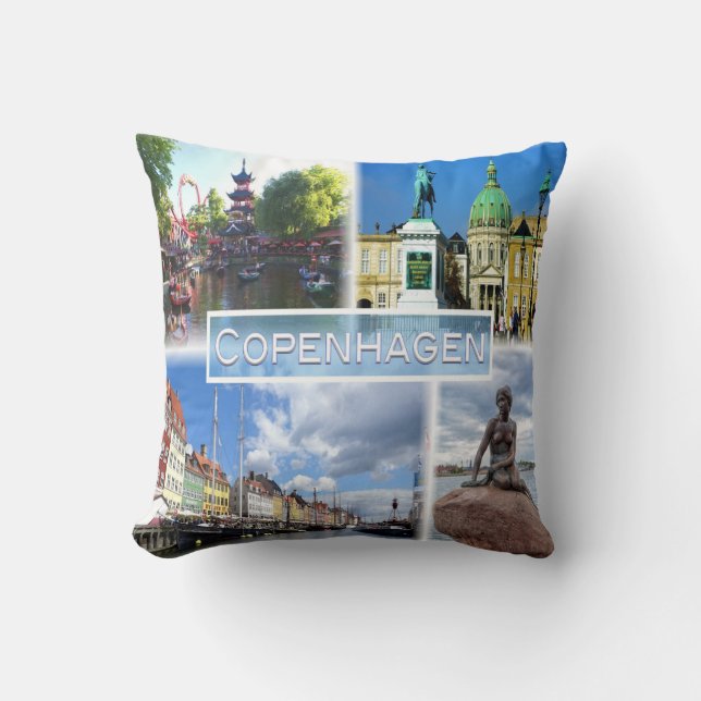 Coussin DK Copenhagen - Jardin Tivoli - Comté d'Amalienbor (Recto)