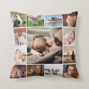 Coussin do-it-yourself notre famille   Photo collage 13 ph