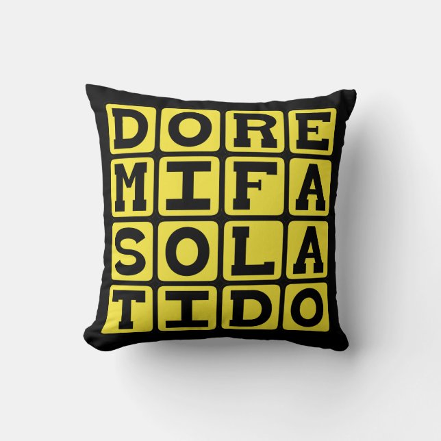 Coussin Do Ré Mi Fa Sol La Si Do, Notes de la gamme tonale (Recto)