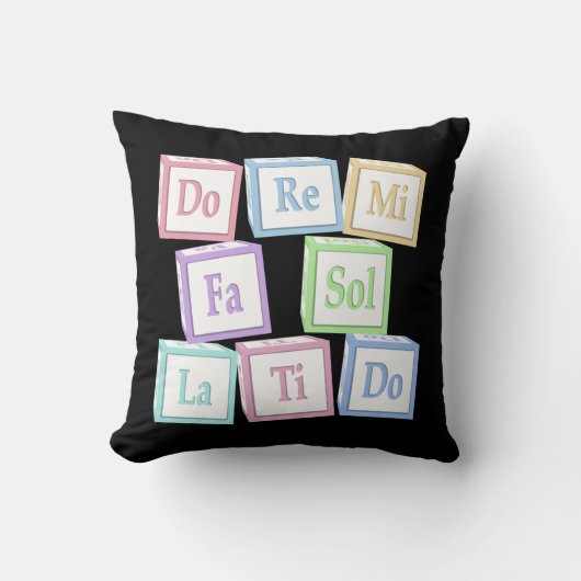 Coussin "Do Re Mi" Octave Solfeggio Musical Baby Blocks (Recto)