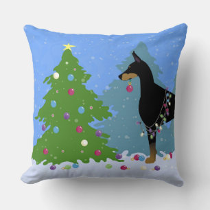Coussin Doberman Décoration de l'arbre dans la forêt