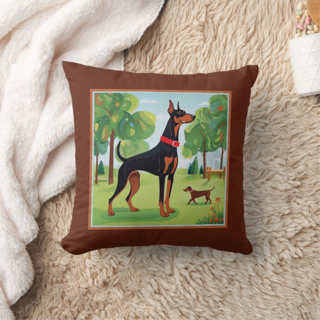 Coussin Doberman Pinscher Cute Sofa (Couverture)