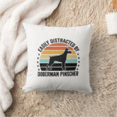 Coussin Doberman Pinscher Graphique Vintage Coucher de Sol (Couverture)