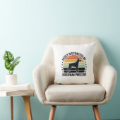 Coussin Doberman Pinscher Graphique Vintage Coucher de Sol (Chaise)