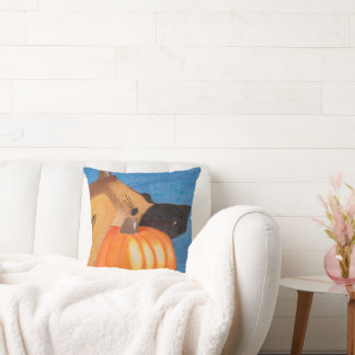 Coussin Dog paws and pumpkin pillow