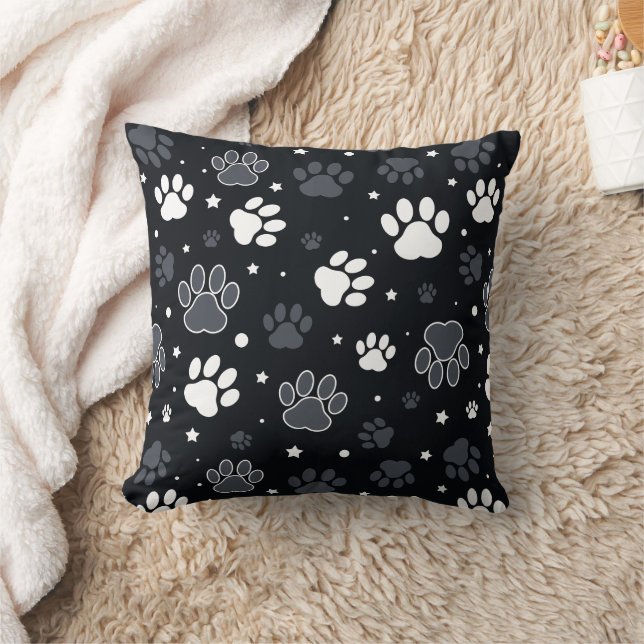 Coussin Dog Paws Pattern – Funny Gift for Pet Lovers (Couverture)